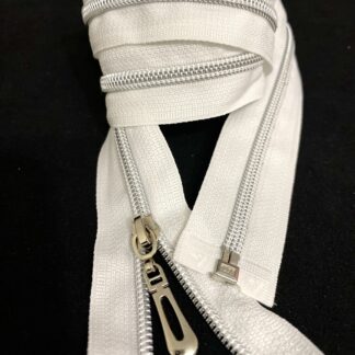 Молния белая спираль сильвер серебро 80 см арт 0954