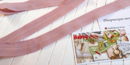 Бейка-резинка матовая 2 см пудра арт. 1459 - Зображення 2