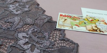 Стрейч-кружево серо-сиреневое 614-К 15,5 см арт 0673 - Зображення 3