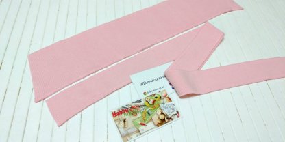 Комір + манжет рожевий до лакости з еластаном арт. 1583 - Зображення 2