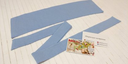 Комір + манжет блакитний до лакости з еластаном арт. 1587 - Зображення 2