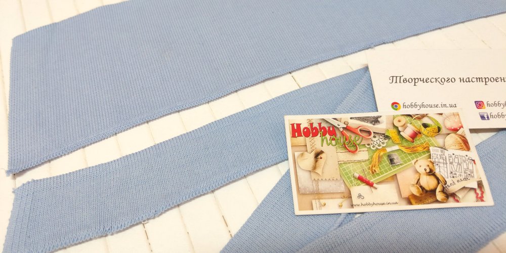 Комір + манжет блакитний до лакости з еластаном арт. 1587 - Зображення 3