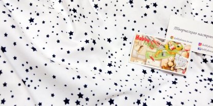 Стрейч-кулір "Зірки на білому" 180 см арт.1619 - Зображення 2