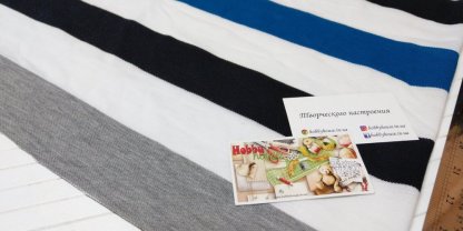 Лакоста 100% бавовна синьо-сіро-чорна смужка 180 см арт. 1627 - Зображення 3