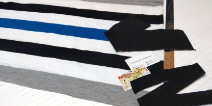 Лакоста 100% бавовна синьо-сіро-чорна смужка 180 см арт. 1627 - Зображення 2