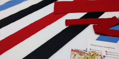 Лакоста 100% бавовна червоно-синьо-чорна смужка 180 см арт. 1629 - Зображення 9