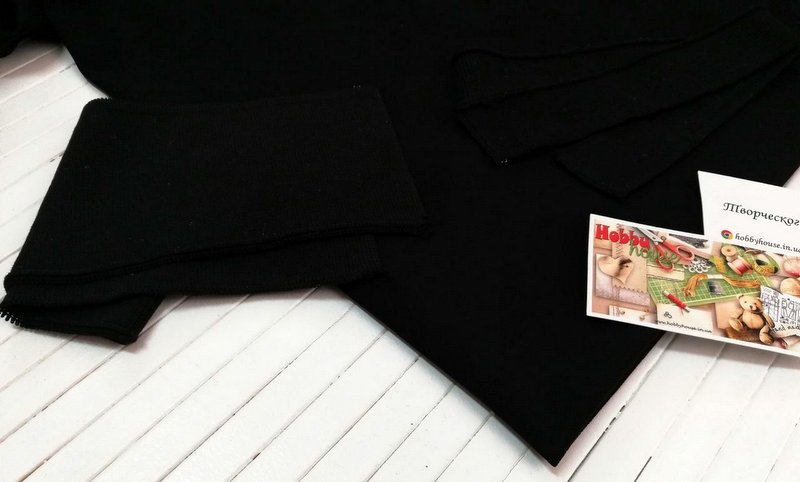 Лакоста с эластаном черная 175 см  арт. 1582 - Зображення 2