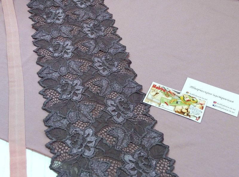 Стрейч-кружево серо-сиреневое 614-К 15,5 см арт 0673 - Зображення 2