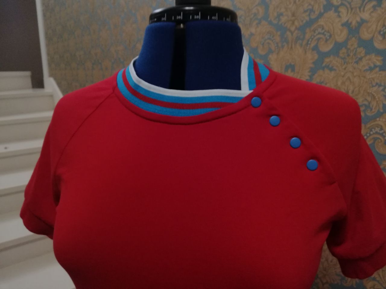 Лакоста з еластаном червона 175 см арт. 1577 - Зображення 5