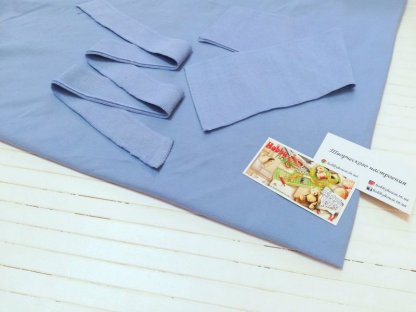 Комір + манжет блакитний до лакости з еластаном арт. 1587 - Зображення 4