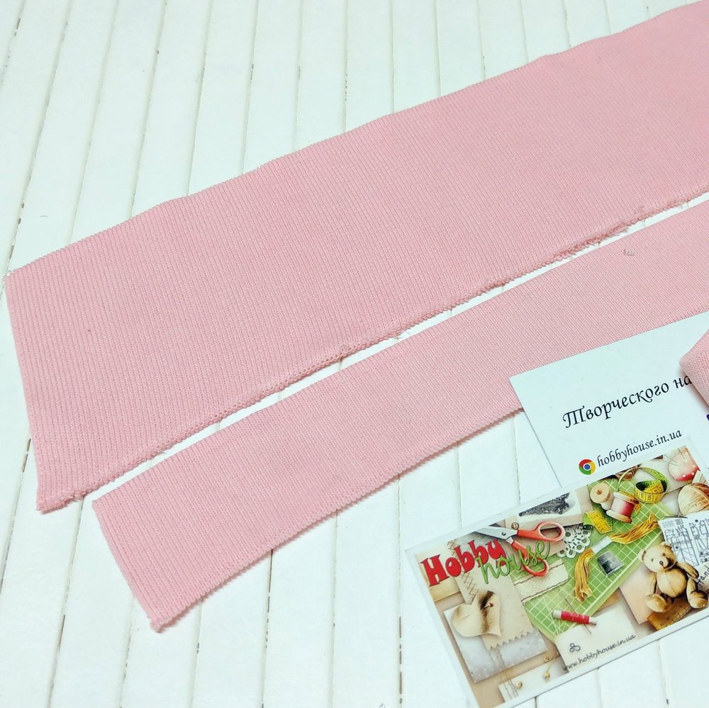 Комір + манжет рожевий до лакости з еластаном арт. 1583