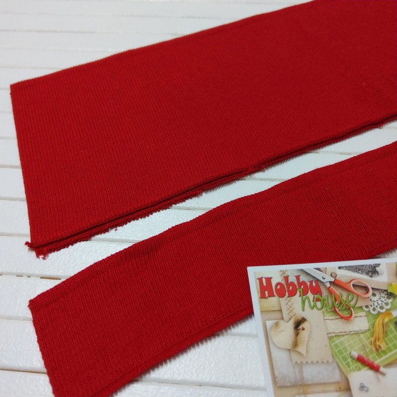 Комір + манжет червоний до лакости з еластаном арт. 1585