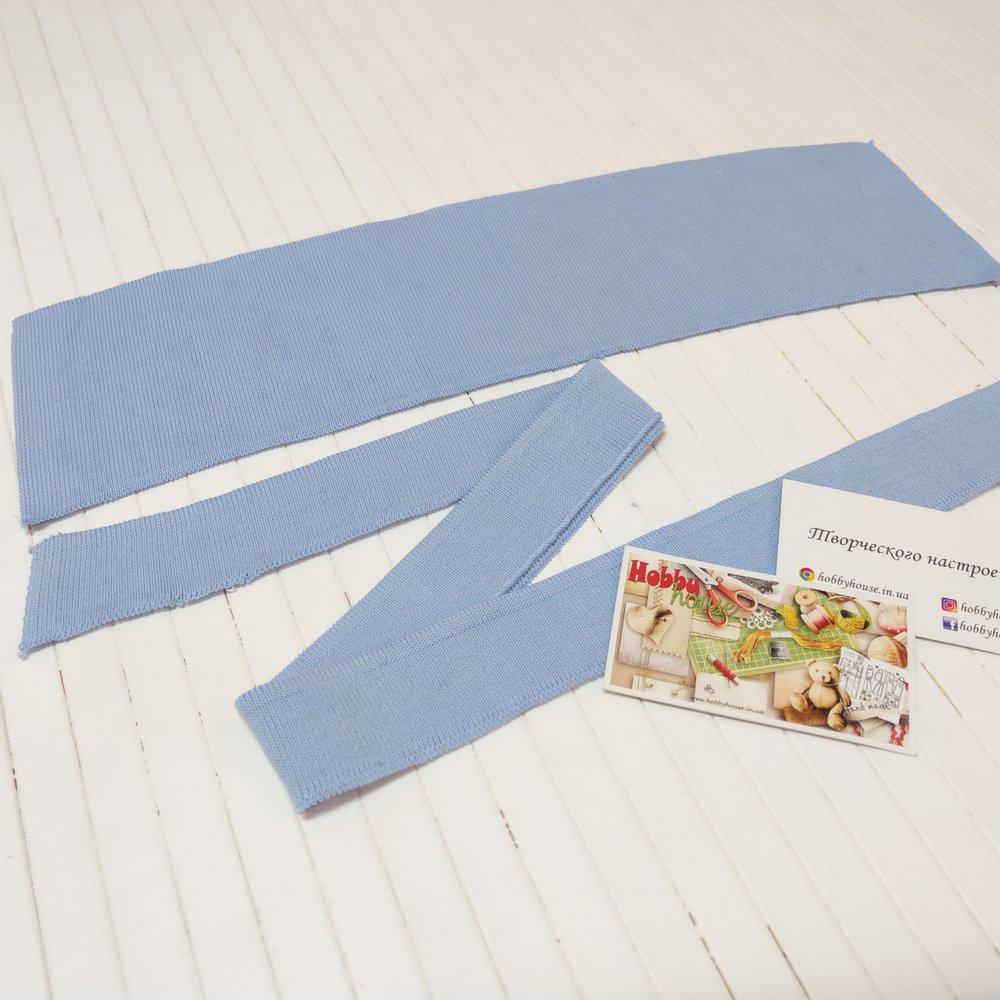 Комір + манжет блакитний до лакости з еластаном арт. 1587