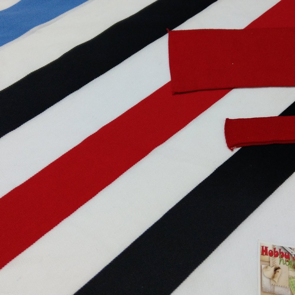 Лакоста 100% бавовна червоно-синьо-чорна смужка 180 см арт. 1629 - Зображення 6