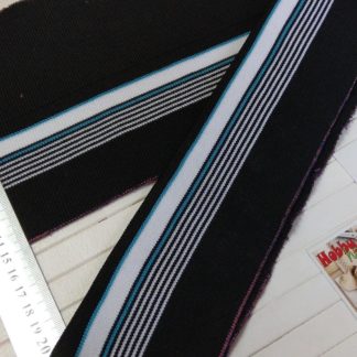 Манжет (подвяз) черный с бело-голубыми полосами 15*125 см арт 1513