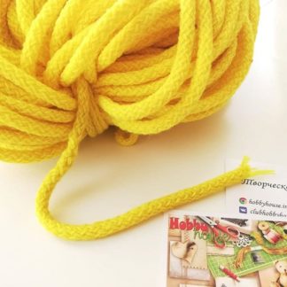 Шнур круглый акриловый желтый 8 мм арт 1574