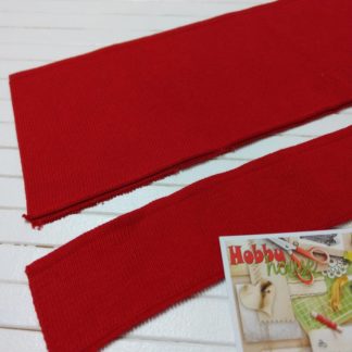 Комір + манжет червоний до лакости з еластаном арт. 1585