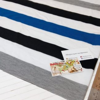 Лакоста 100% бавовна синьо-сіро-чорна смужка 180 см арт. 1627