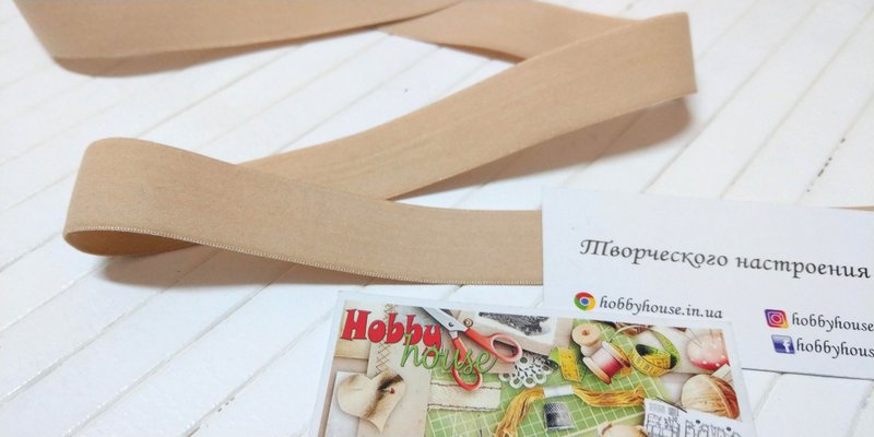 Резинка бежевая 2,2 см арт. 1678 - Зображення 3