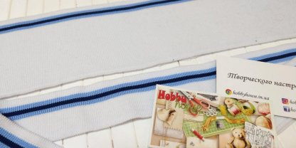 Комір білий з блакитою та синьою смужками арт. 1680 - Зображення 2