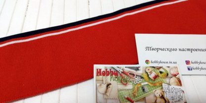 Комір теракот з синьою та білою смужкою арт. 1698 - Зображення 2