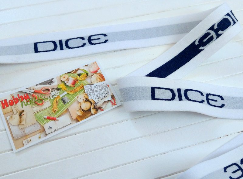 Резинка dice бело-синяя 3 см арт. 1721