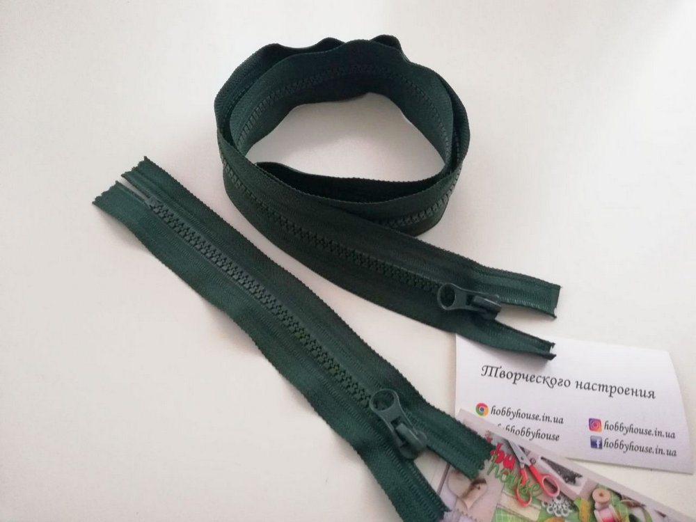 Блискавка трактор темно-зелена 18 см арт. 1725