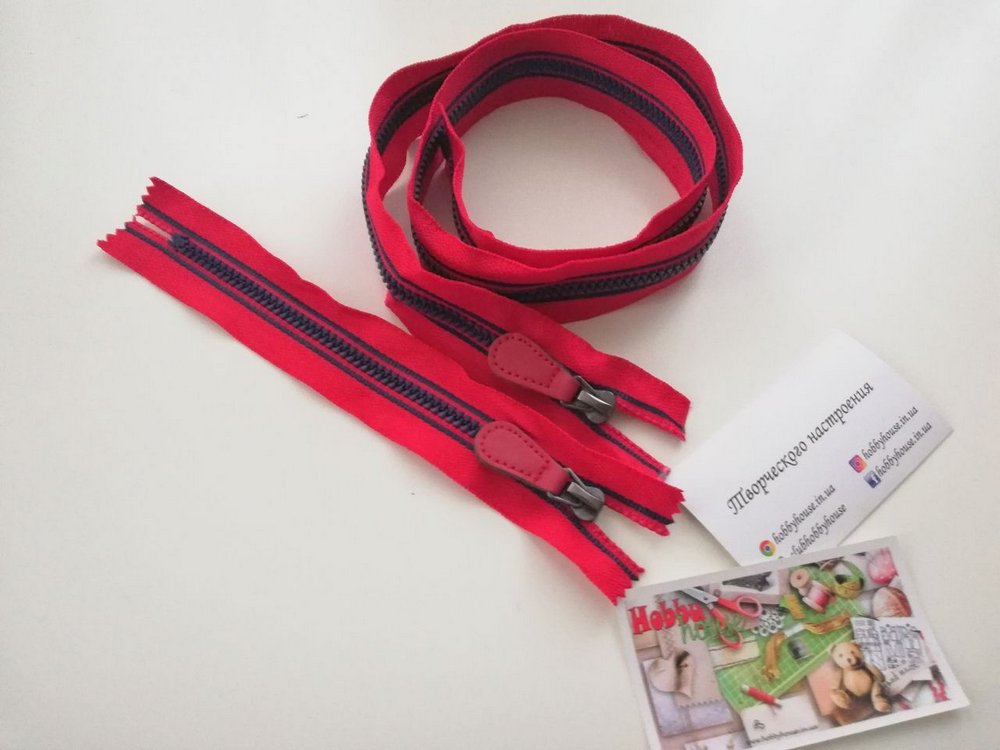 Блискавка трактор червона з синім зубом 18 см арт. 1723