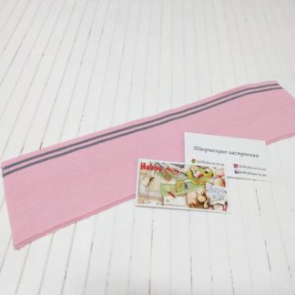 Комір рожевий з сірими смужками арт. 1682