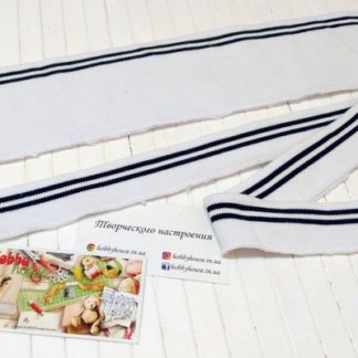 Комір+манжет білий з 2 синіми смужками арт. 1691