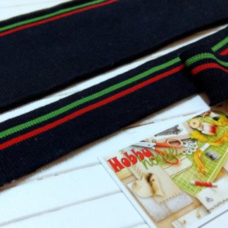 Комір+Манжет темно-синій з червоною та зеленою смужкою арт. 1695