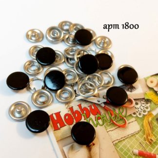 Кнопка трикотажна baby 9,5мм закритий капелюшок глянець 10 шт, чорний арт 1800