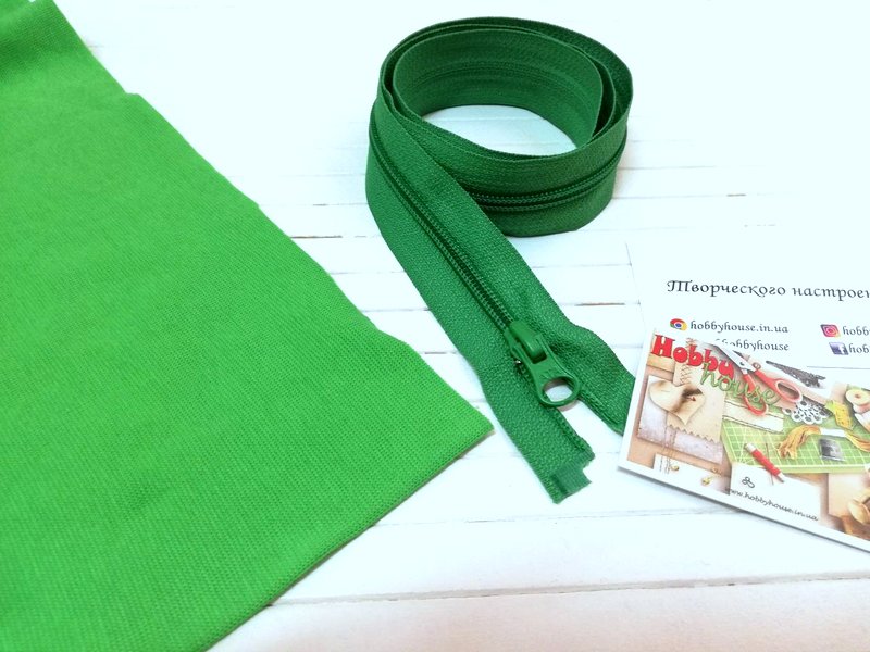 Блискавка спіраль 70 см зелене яблуко арт. 1734 - Зображення 2