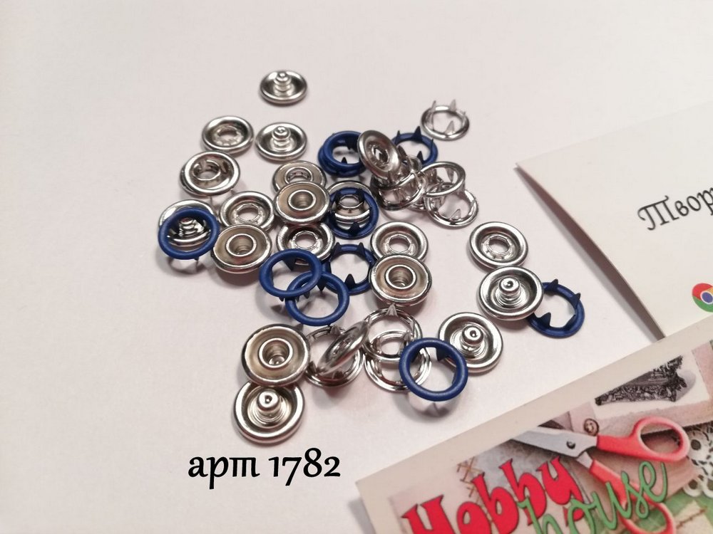 Кнопка трикотажна baby 9,5мм кільце матове 10 шт, електрик арт 1782