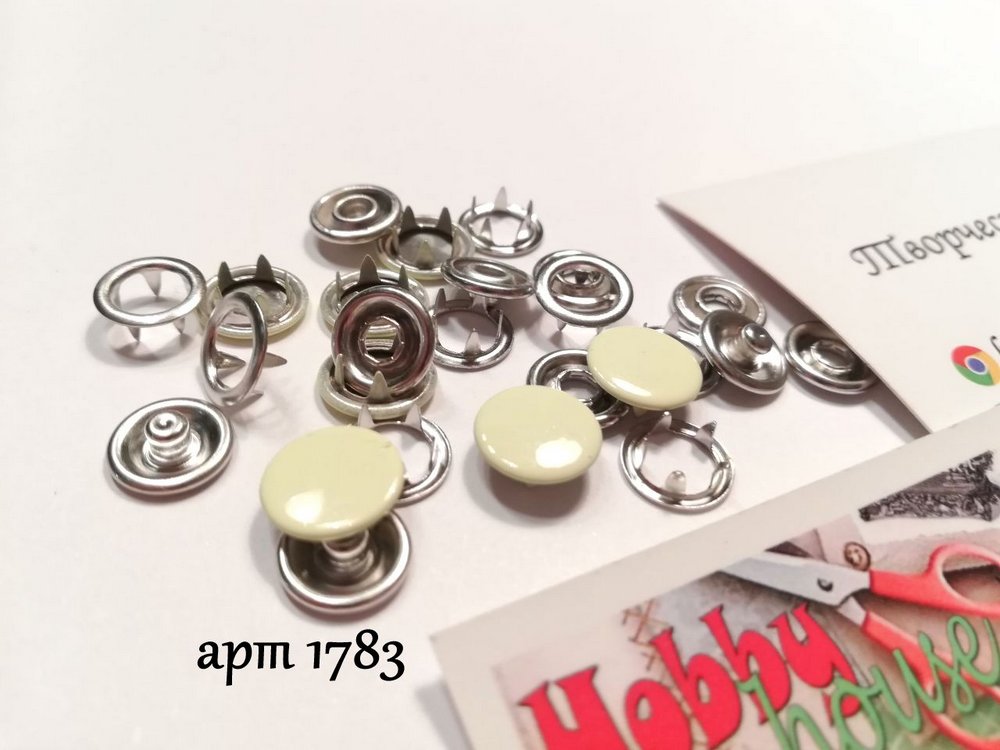 Кнопка трикотажна baby 9,5мм закритий капелюшок матовий 10шт, світло-жовтий арт 1783 - Зображення 2