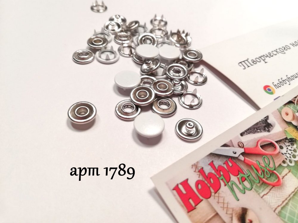 Кнопка трикотажна baby 9,5мм закритий капелюшок матовий білий 10шт арт 1789 - Зображення 2