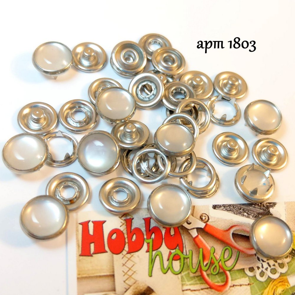 Кнопка трикотажна baby 9,5мм перлина 10 шт, арт 1803