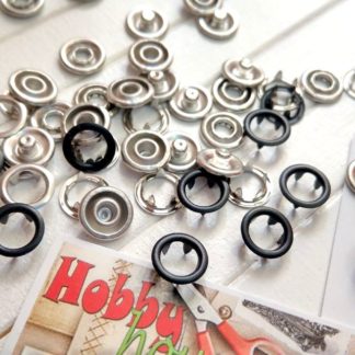 Кнопка трикотажна baby 9,5мм кільце 10шт, чорний матовий, арт 1854