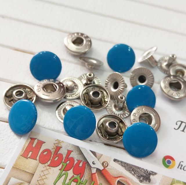 Кнопка альфа 12,5 мм (10шт)  бірюза, арт 1876