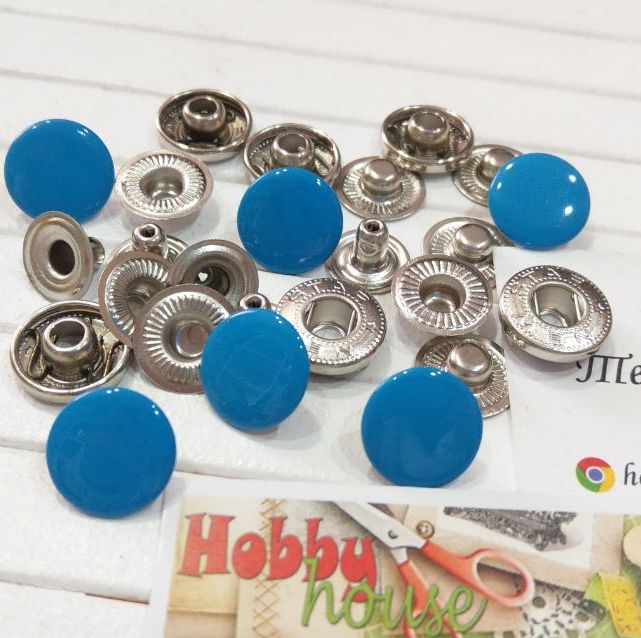 Кнопка альфа 15 мм (10шт)  бірюза, арт 1890