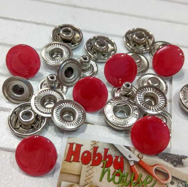 Кнопка альфа 15 мм (10шт)  червоний,  арт 1893