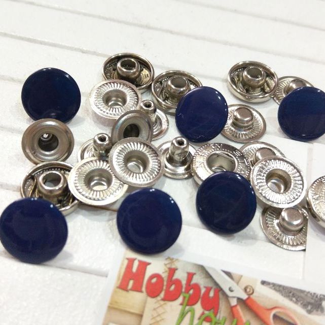 Кнопка альфа 15 мм (10шт)  темно-синій,  арт 1898