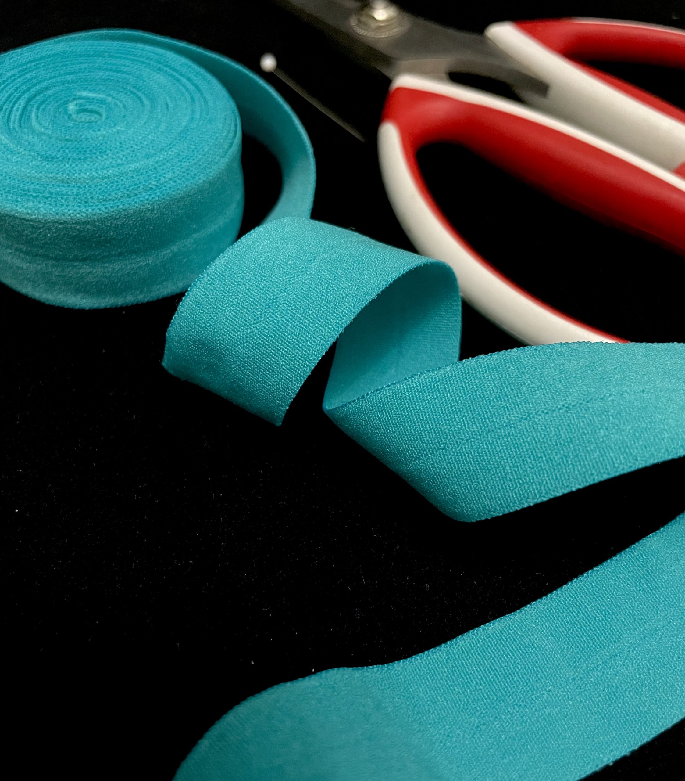 Бейка-резинка матова 2 см зелена бірюза арт. 0256