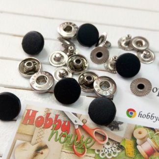 Кнопка альфа 12,5 мм (10шт)  пластиковий капелюшок чорний, арт 1870