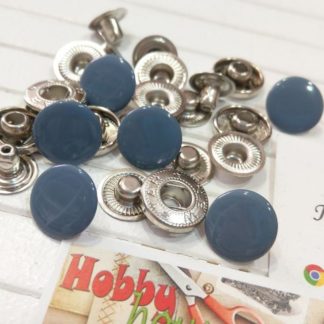 Кнопка альфа 15 мм (10шт)  сірий джинс, арт 1886