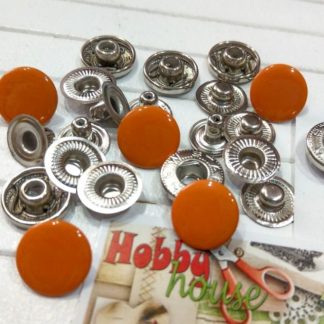 Кнопка альфа 15 мм (10шт)  оранж, арт 1891