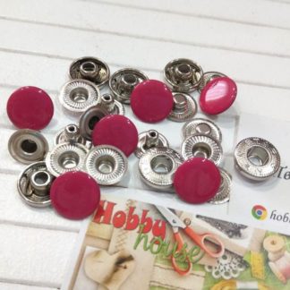 Кнопка альфа 15 мм (10шт)  малина,  арт 1896