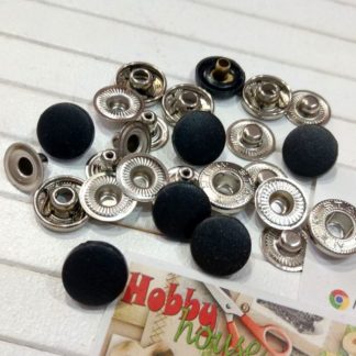 Кнопка альфа 15 мм (10шт)  пластиковий капелюшок чорний,  арт 1899