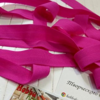 Бейка-резинка матова 2 см фуксія, арт 1911