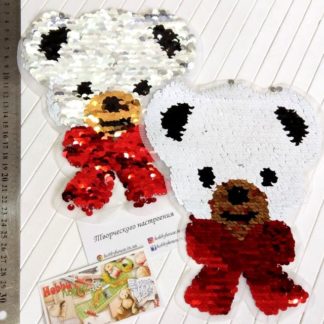 Нашивка Ведмедик+бантик 2-стороння арт 1952